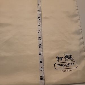 New Coach Drawstring Dust Bag XL size 23" x 19" Cream
